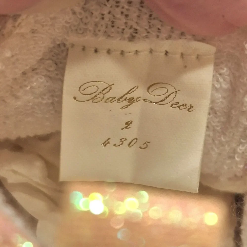 Baby Deer Pink Glitter High Tops Soft Sole Shoes size 2 New without Box